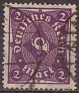 Germany 1922 Post Horn 2 Violet Scott 185. Alemania 1922 Scott 185 u. Uploaded by susofe